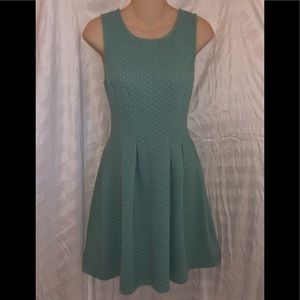 Blue Rain Textured Seafoam Green A-Line Dress